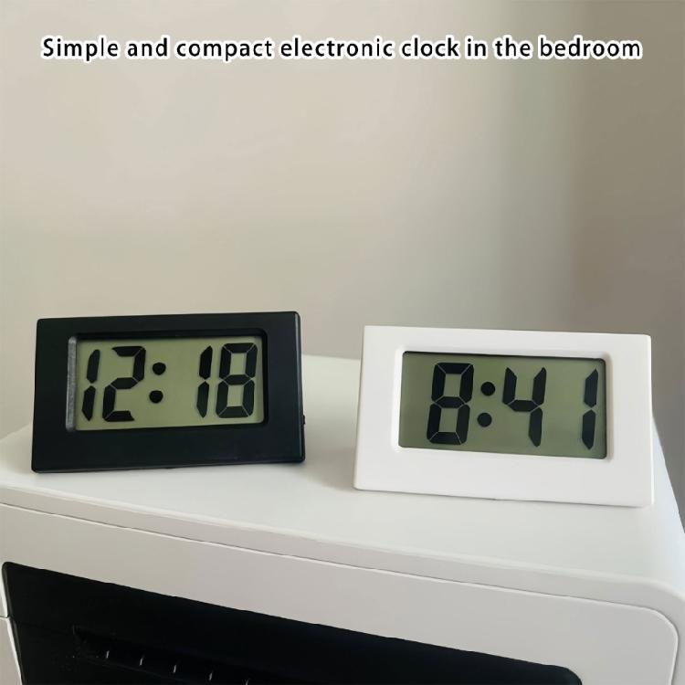 Small Digital Clock Mini Car Clock with Large LCD Display for Office Vehicle Home Table Battery Operated Desk Clocks