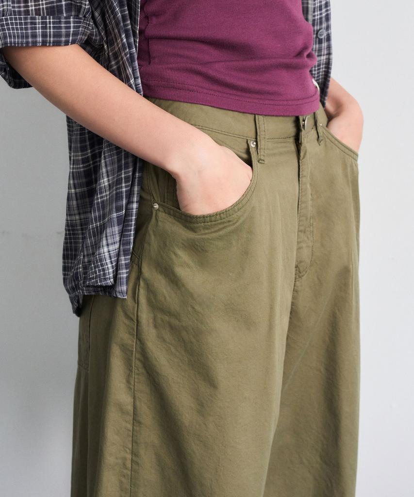 HAINT Vellon Crinkle Balloon Pants 3Col_Khaki