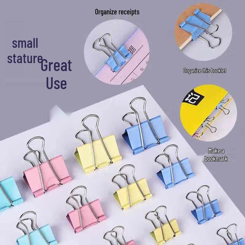 

Ruijie Colorful Large Long Tail Paper Clips - 3-in-1 Set