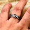 Minimalist Wing Design Stainless Steel Ring Vintage Viking Style Titanium Steel Band