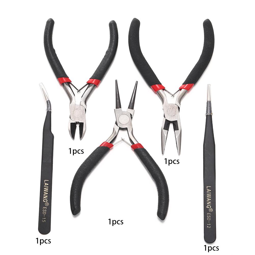 5Pcs/Set Round Nose Pliers Jewelry Pilers Tweezers Jewelry Tools Kit for DIY Jewelry Making Accessories Supplies