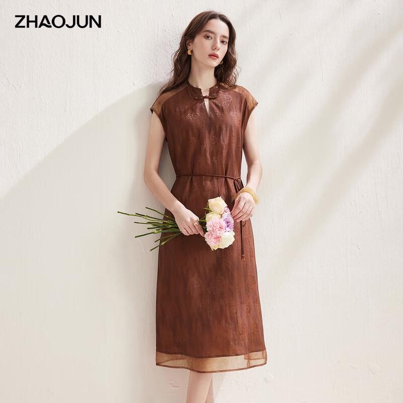Zhaojun Women s New Chinese Style Silk Short Sleeve Dress L