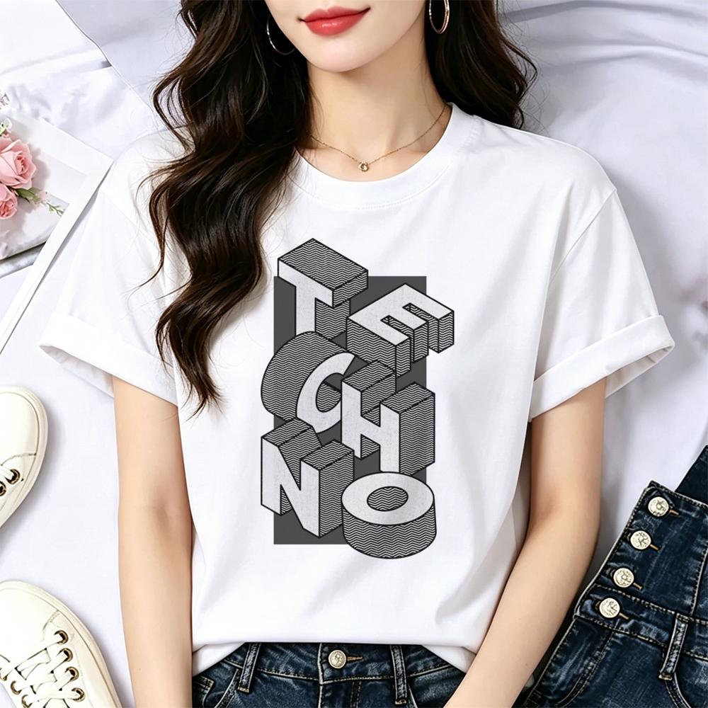Techno Shirt feUnisex Alternative Emo Aesthetic Streetwear Tshirt Grunge Baddie Anime Cute Graphic