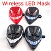 Kabellose Halloween Party Maske LED Leuchtende Maske Glühende Neon Cosplay Maske Horror Vollgesichtsmaske Requisiten