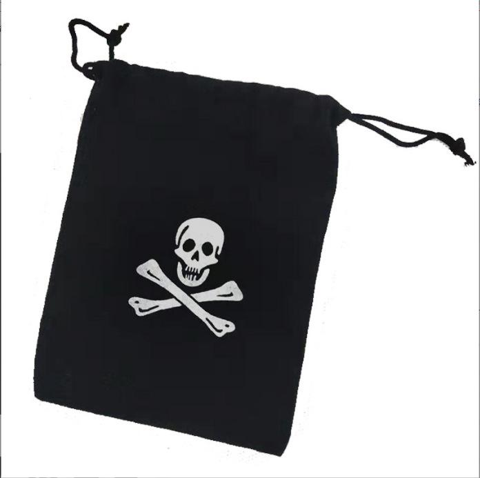 Pirate Costume Accessories: Skull Eye Patch, Hat, Hook, Flag, Telescope, Knife, and Gun for Halloween.