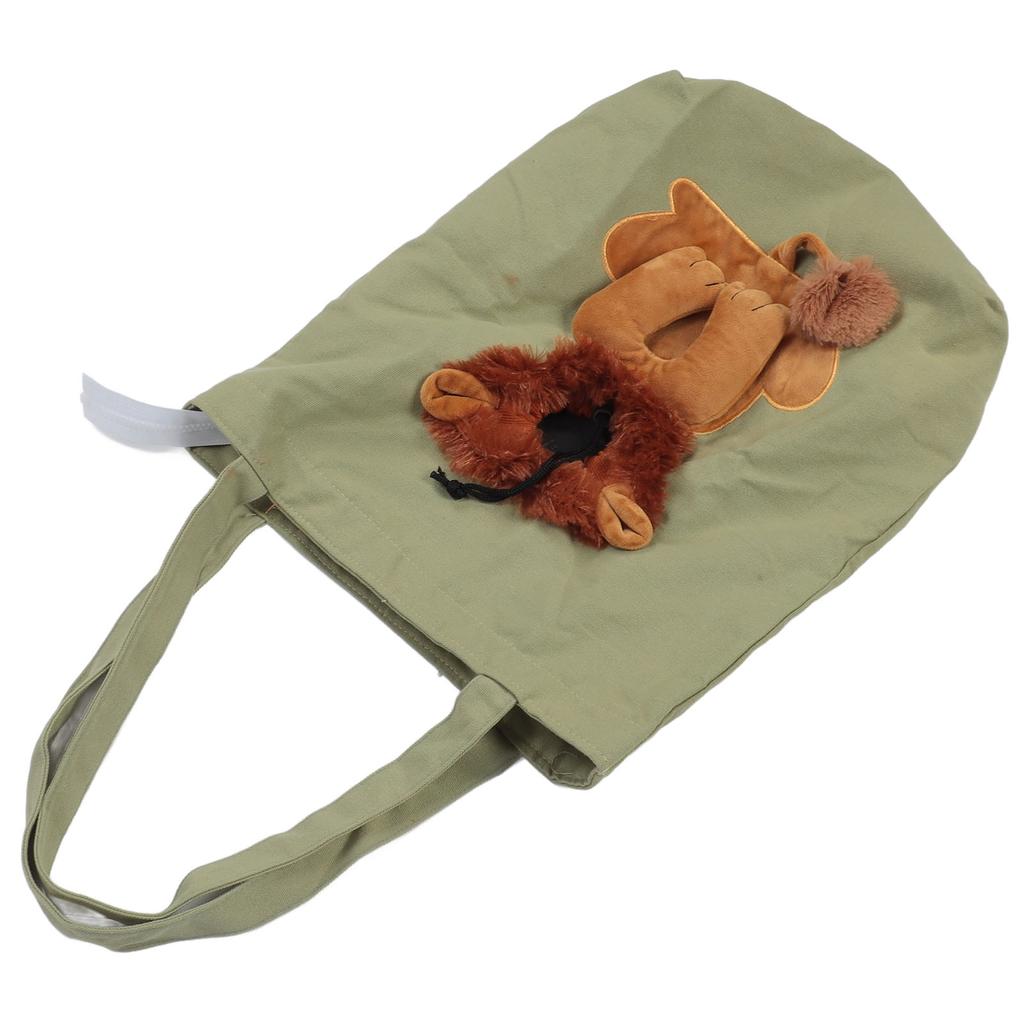 Pet Canvas Shoulder Bag Breathable Portable Pet Outing Shoulder Bag Cute Dog Carrying Bag Adjustable Cat Carrier Bag