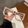 Cat Eye Flat Mirror Women Polygon Fashion Eyeglasses Frame Anti Blue Light Optical Clear Lens Eyewear New Retro Glasses Frame
