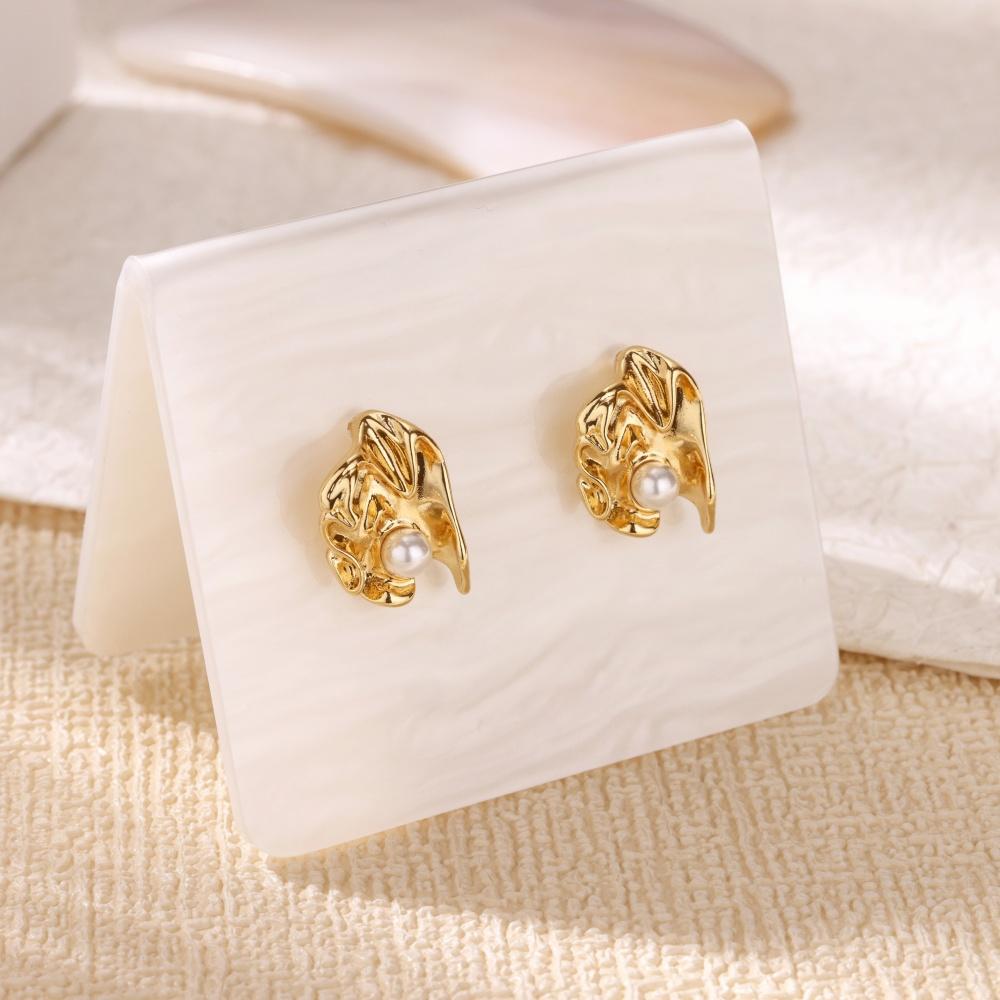 Stainless Steel Artificial Pearl Star Earrings Gold Color Anti Fading Earring for Women Wedding Jewelry Party Accessories Gifts