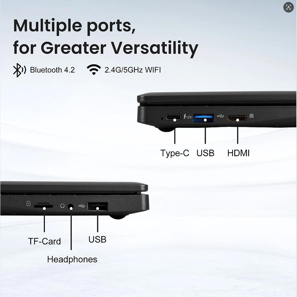 Mini 10.1inch Education Laptop Computer Windows11 Netbook Intel 8GB RAM 128GB SSD Laptop Computer for Learning