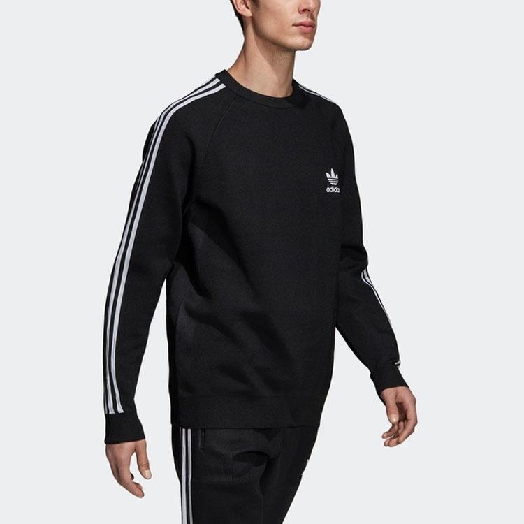 adidas Originals 3 Rayas Punto Cuello Redondo Negro Blanco Hombre DH5754