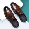 Mens Fashion Brogue Leather Shoes Korean Style Business Formal Oxford Shoes Breathable Comfort Wedding Shoes
