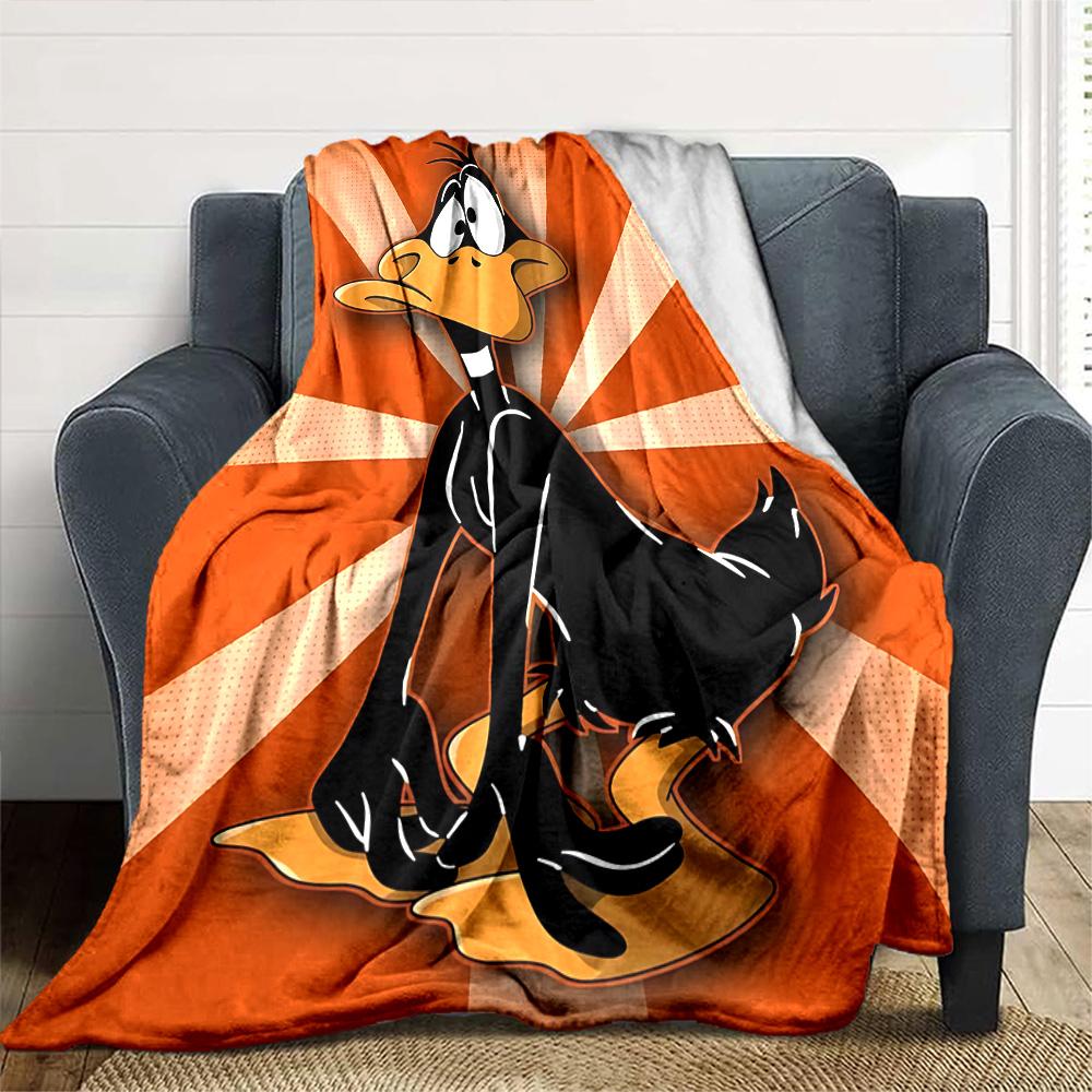 Daffy Duck Action Flannel Blanket Super Soft Warm Cozy Blanket For Sofa Bed Office Travel Allseason Home Decor Gift