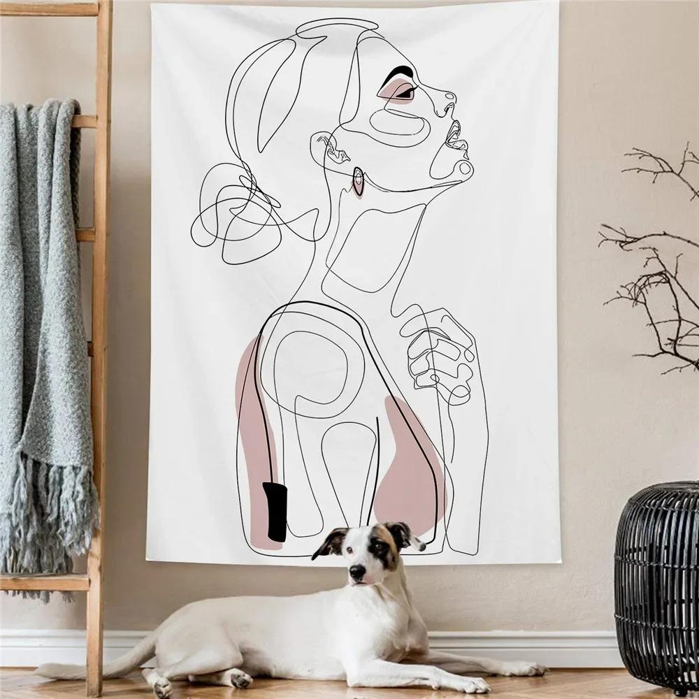 Abstract Minimalist Lines Decorative Tapestry Home Wall Decoration Living Room Office Tapestry