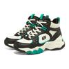 Skechers DLites 3.0 Fabric Synthetic Leather Comfortable Lightweight High-Top Dad Shoes Women Sneakers Black White Green 167266-BKNT