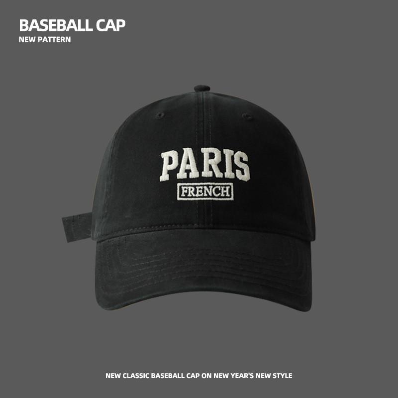 

Embroidered Letter Baseball Cap With Wide Brim For Street Style And Sun Protection чёрный