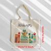 Custom Library Canvas Tote Bag Preschooler Frog Book Bag Birthday Teacher Appreciation Gift Back To School Book Club Event Favor