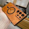 Luxury Leather Deer Texture Case For Samsung S25 Ultra S24 Plus S23 S22 S21 FE Note 20 Ultra 10 For Magsafe Magnetic Phone Cover