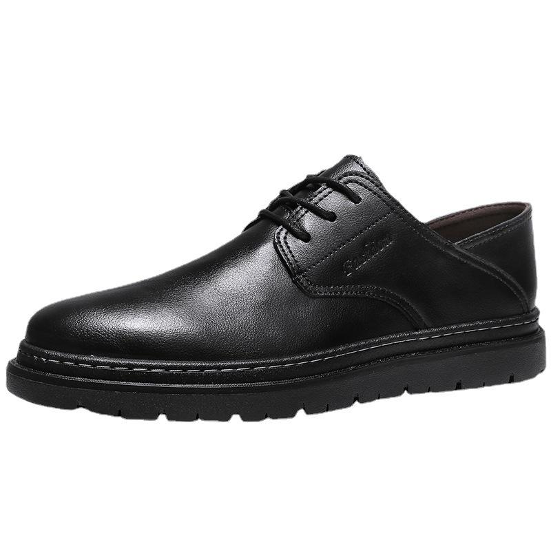 Leather Shoes Men's Spring Stepping On Small Leather Shoes Business Dress Dual-purpose Casual Shoes Men's Shoes Black Shoes