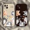 Cute Cartoon Cat Pattern Phone Case For iPhone 16 15 14 13 12 11 Pro Max Mini X XS SE 7 8 Plus 16E Shockproof Soft Cover Fundas
