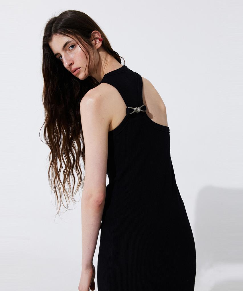 WNDERKAMMER Back Cut-Out Sleeveless Dress_Black
