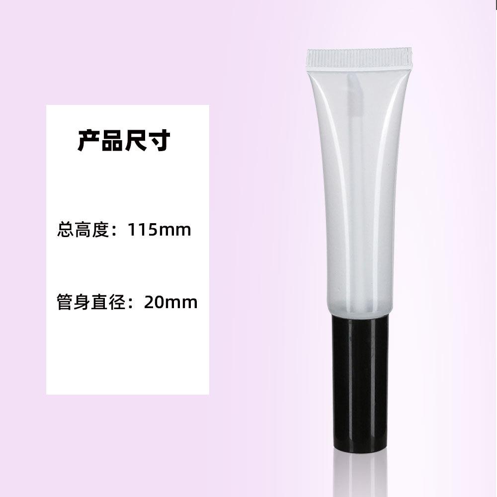 15ml Clear Squeeze Lip Gloss Tube with Brush, Slanted White Tip for Lip Glaze, Soft Long Cosmetic Packaging
