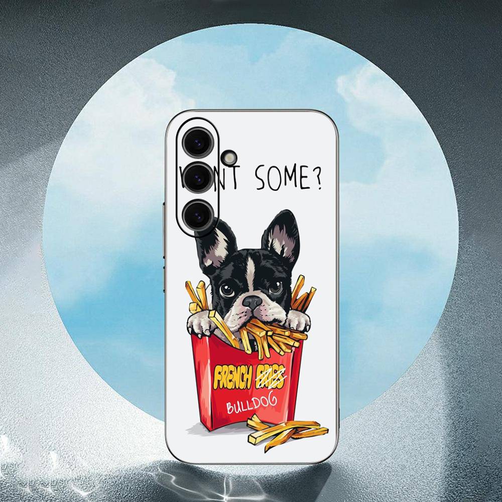 Pug Dog French Bulldog Luxury Black Phone Case For Samsung Galaxy S23 S24 S25 Ultra S22 Plus S21
