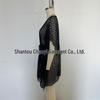European & American Women's Sexy Hollow Deep V-Neck Knit Waist-Cinching Beach Cover-Up Dress