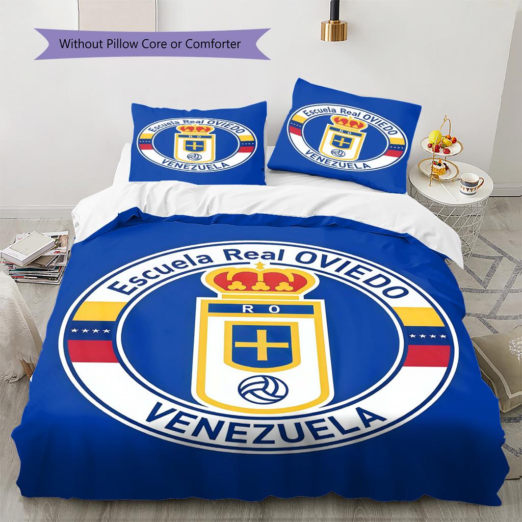 Set Copripiumino Trapuntato Real Oviedo Federa Decorazione per la Casa Regalo di Compleanno (1 * copripiumino + 2 * federa, senza nucleo)