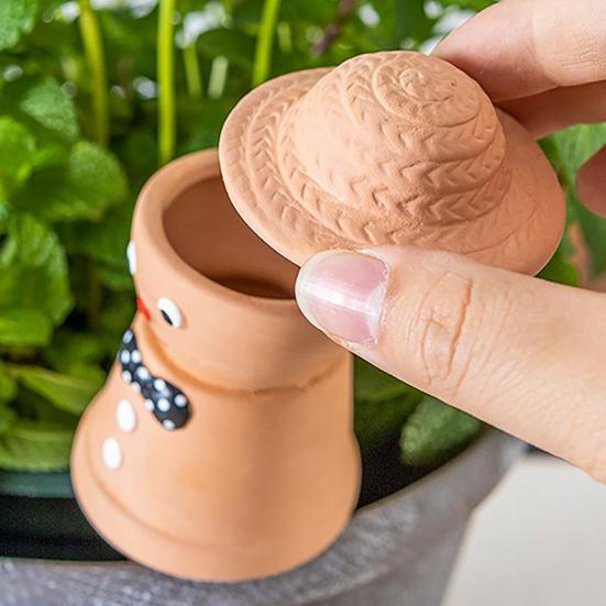 4Pcs Watering Machine Multi-function Ceramic Watering Nail Scarecrow Shape Self-waterer Device Soil Moisture Regulation Flower Waterer