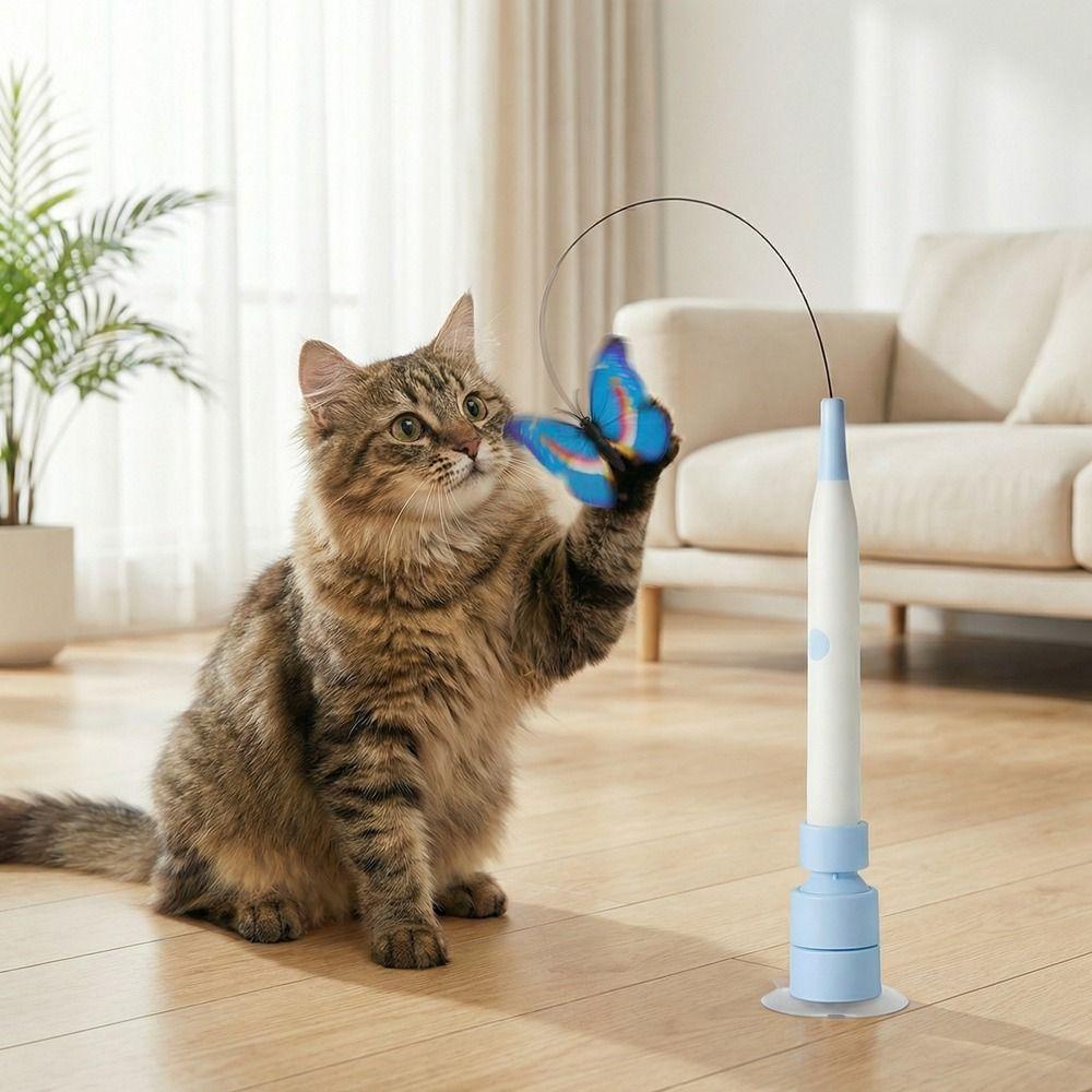 Long Rod Electric Cat Toy Steel Wire Self-entertaining Toy Funny Automatic Cat Teaser  Home Use