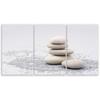 Three Piece Picture Canvas Print Beige Zen Stones