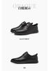 Black Red Dragonfly Men's Genuine Leather Soft Sole Non-slip Business Casual Shoes