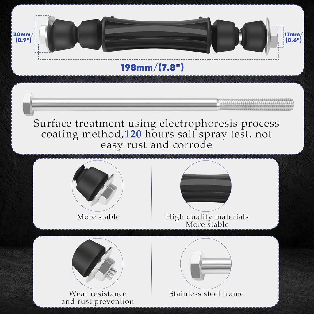 K700432 Sway Bar Link Front Stabilizer For 2007-2016 Chevy Silverado 1500 Avalanche Tahoe Suburban GMC Sierra Yukon Cadillac Escalade Front