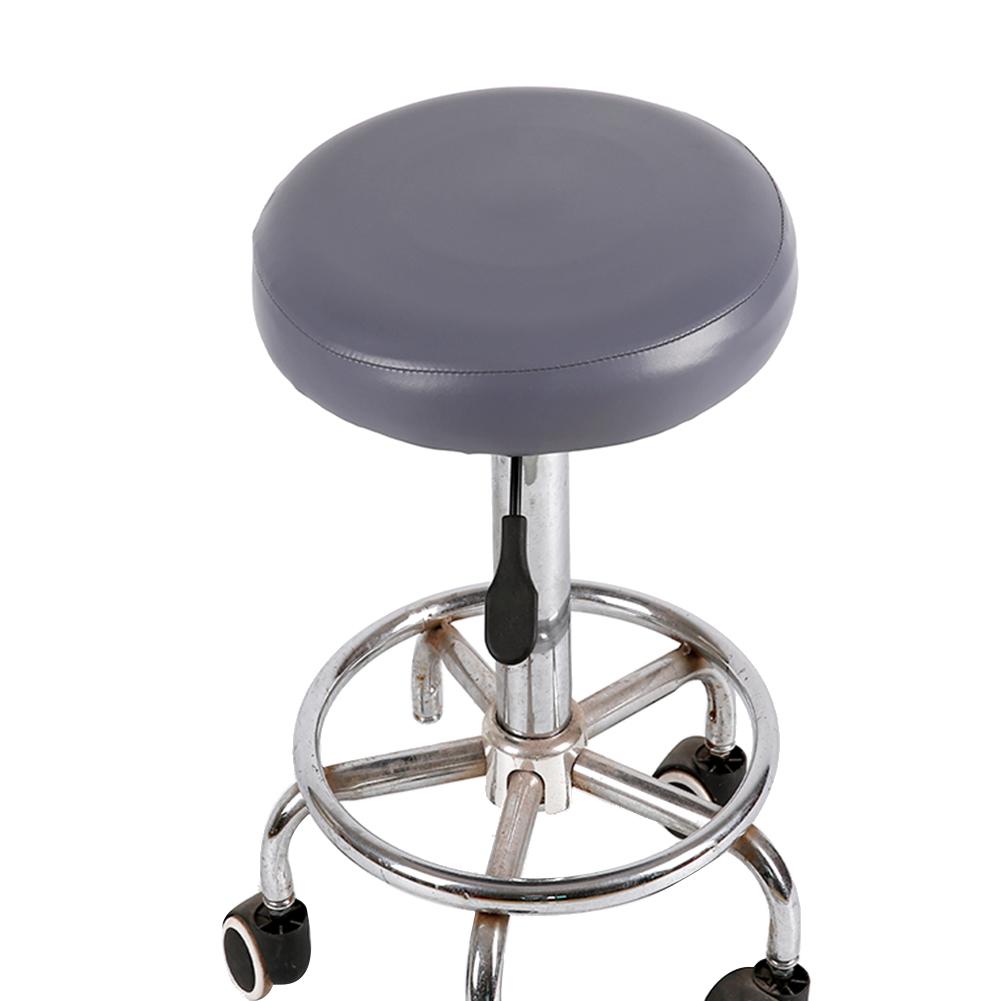 Elastic PU Leather Round Stool Chair Cover Waterproof Pump Chair Protector Bar Beauty Salon Small Round Seat Cushion Sleeves