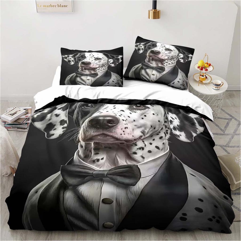 3D Bettwäscheset mit Hundemuster; Bulldog Schlafzimmer Zuhause Kissenbezug und Bettbezug King-Size Bettwäsche-Set für Kinderzimmer; Luxus