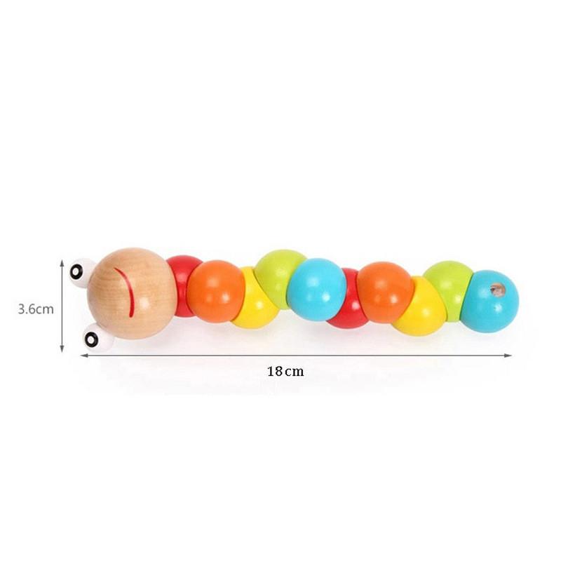 Wooden Worm Twist Educational Toy For Kids Hand Dexterity And Boost Brain