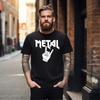 T Shirt METAL POMMESGABEL HEAVY Size M XL Vintage Washed Comfortable Graphic Designer Clothes Stylish Homme Casual Stretched