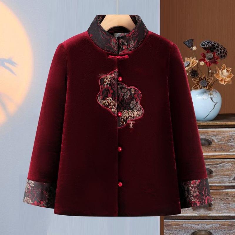 

Осенне-зимнее пальто флисовое утолщенное хлопковое пальто свободный хлопковый топ женский 5XL [recommended 150-80kg] красный