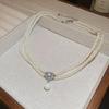 Dopamine Pearl Necklace: Retro Court Style Versatile Clavicle Chain for Women