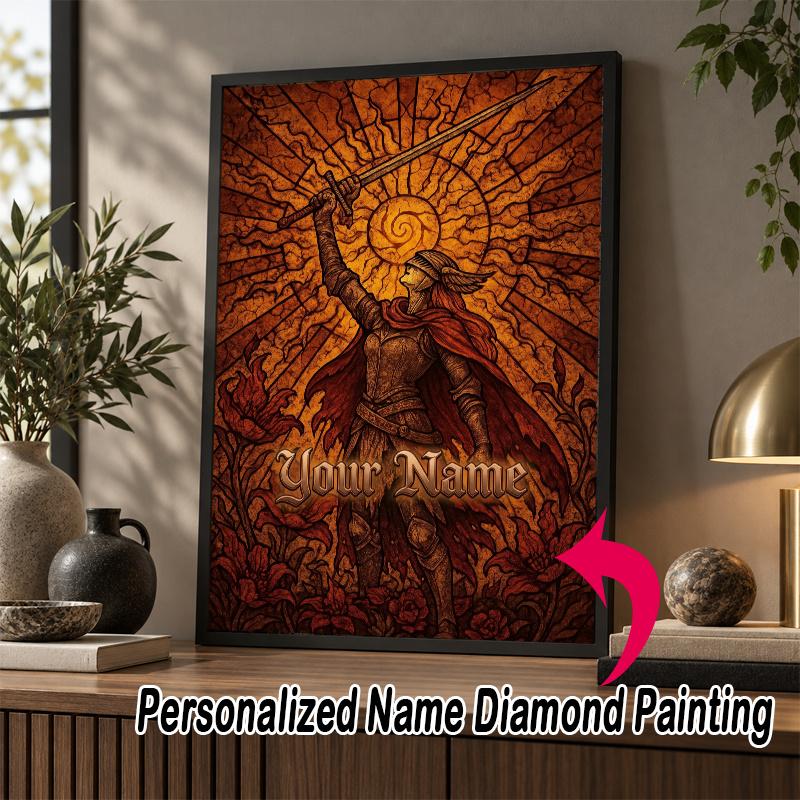 Custom Name Elden Ring 5D Diamond Painting Personalized Full Drill Diamond Art Kit Gift