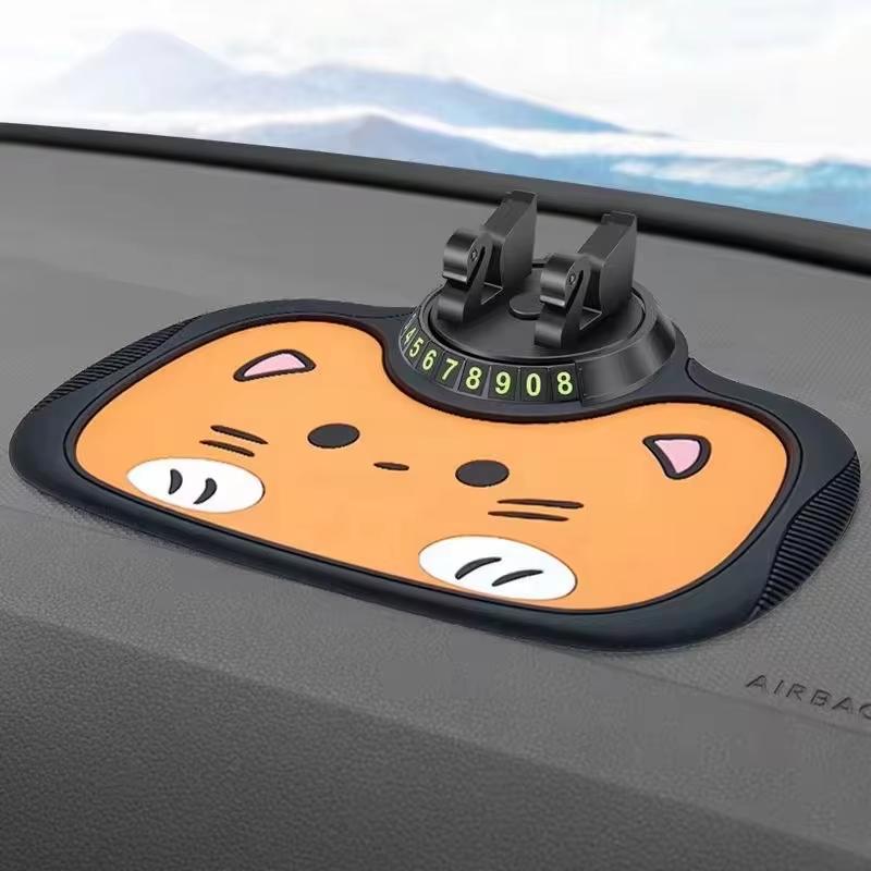

Hidden Number Plate Car Anti-Slip Silicone Dashboard Non Slide Storage Pad Rotatable Phone Mount Bracket Phone Navigation Holder