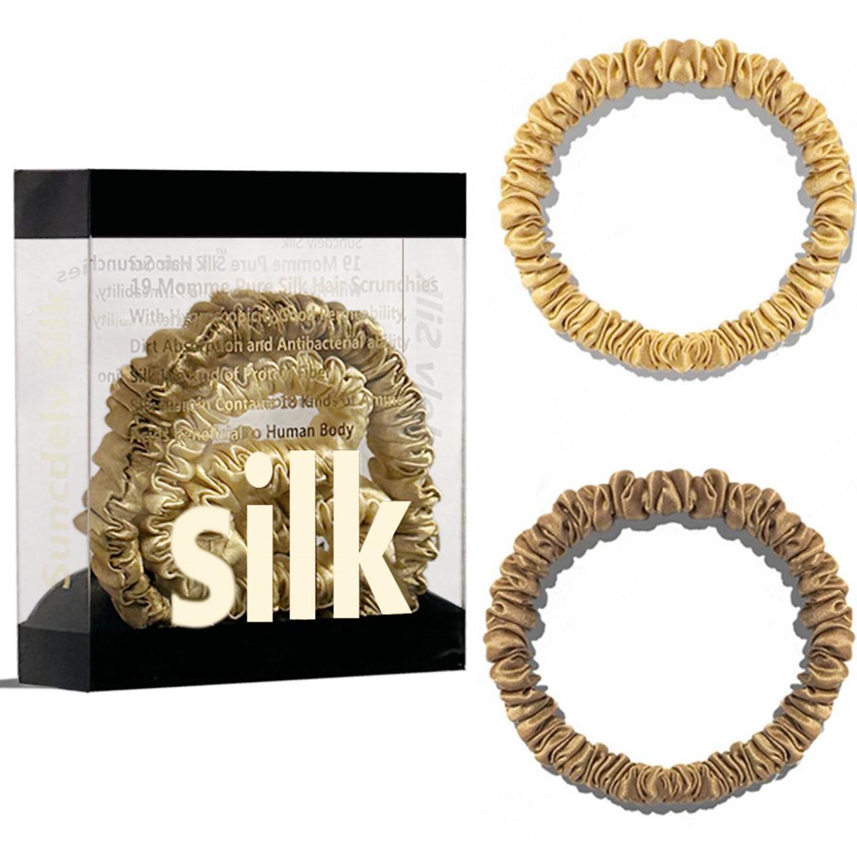 

Резинки для волос из 100% чистого шелкового шелка, шелковые резинки для волос, резинки для волос, узкие резинки для волос, держатели для хвостиков, аксессуары для волос, 42 цвета