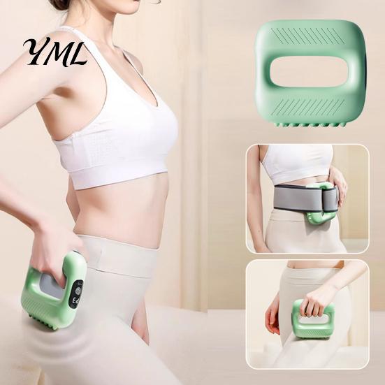 Thigh Vibration Relief Mini Electric Fascia Massager, Portable Muscle Relaxation Massage Ring with LCD Display, Adjustable Soothing Device Strap,