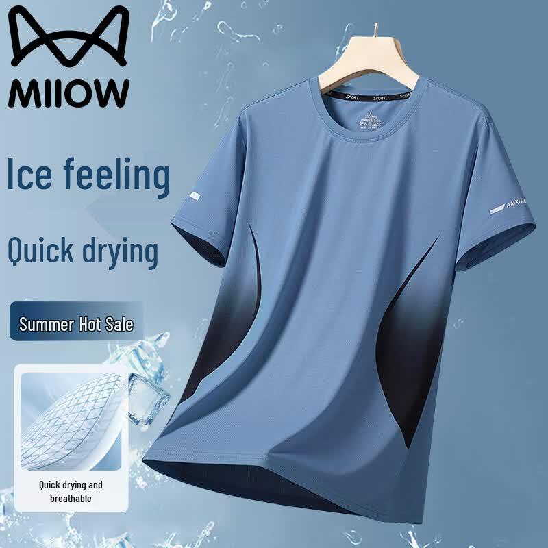 MiiOW Men s Ice Silk Quick-Dry T-Shirt M