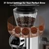 HIBREW G3plus Coffee Grinder, 31-Level Conical Burr Grinder, Titanium-Coated Steel Burr, Plasma Anti-Static System, 1-60s Touchscreen Timer, 210g