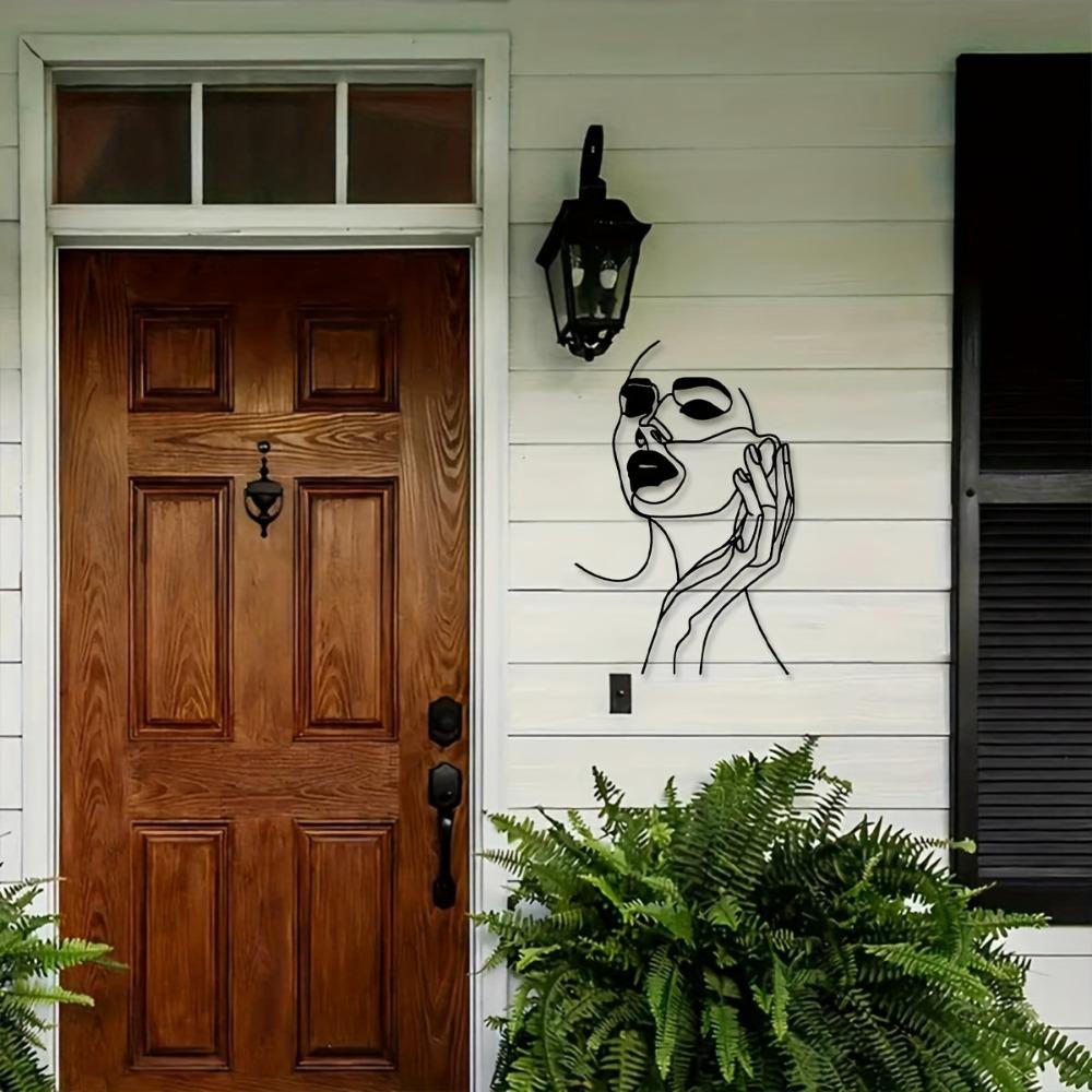 Elegant Metal Girl Wall Art Iron Sculpture for Indoor Outdoor Modern Farmhouse Living Room Office Patio Balcony Durable