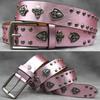 7-color Skull Shield Rivet Belt Punk Men's Belt Women's Snake Pattern Versatile Decorative Belt
