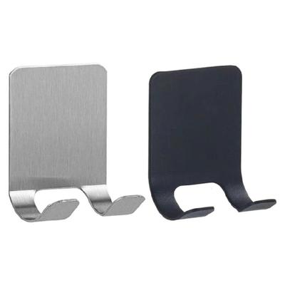 Adhesive Wall Mounted Shaver Holder Stainless Steel Bathroom Hook Organizers Waterproof Design For Small Living Spaces