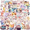 50 Cute Cat Diaries Japanese Cute Cartoon Graffiti Stickers Cute Pet Cat Life Daily Stickers