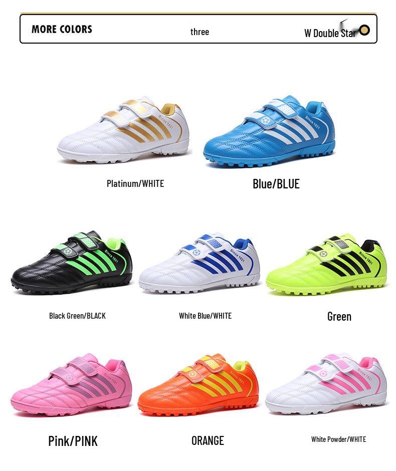 Unisex Velcro Low-Top Breathable Anti-Slip Football Training Shoes